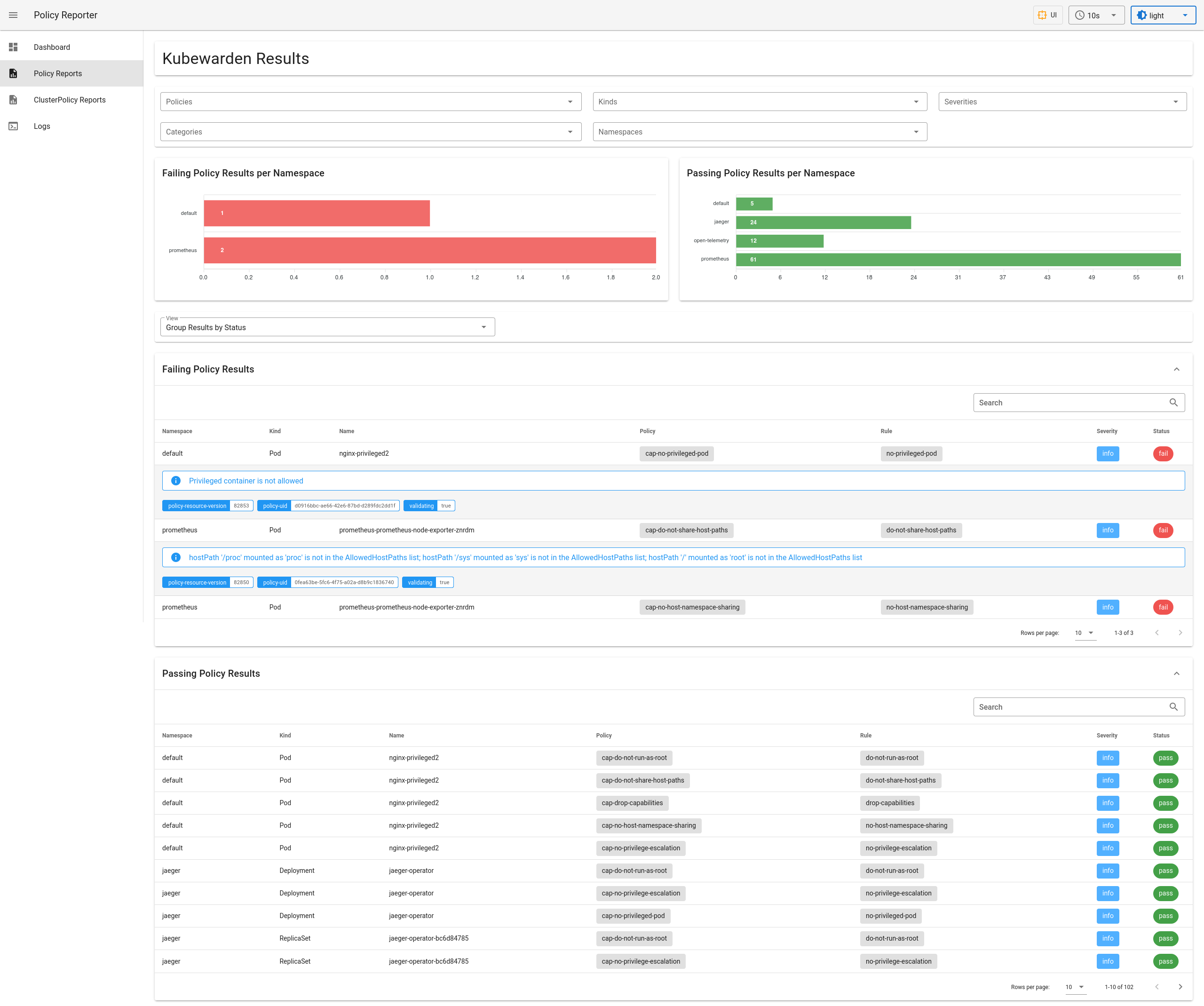 policy-reporter-ui view