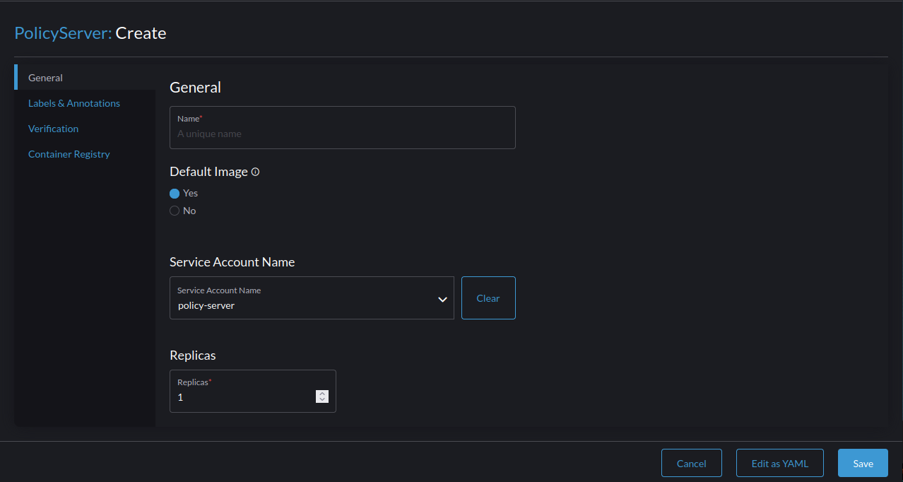 policy server configuration